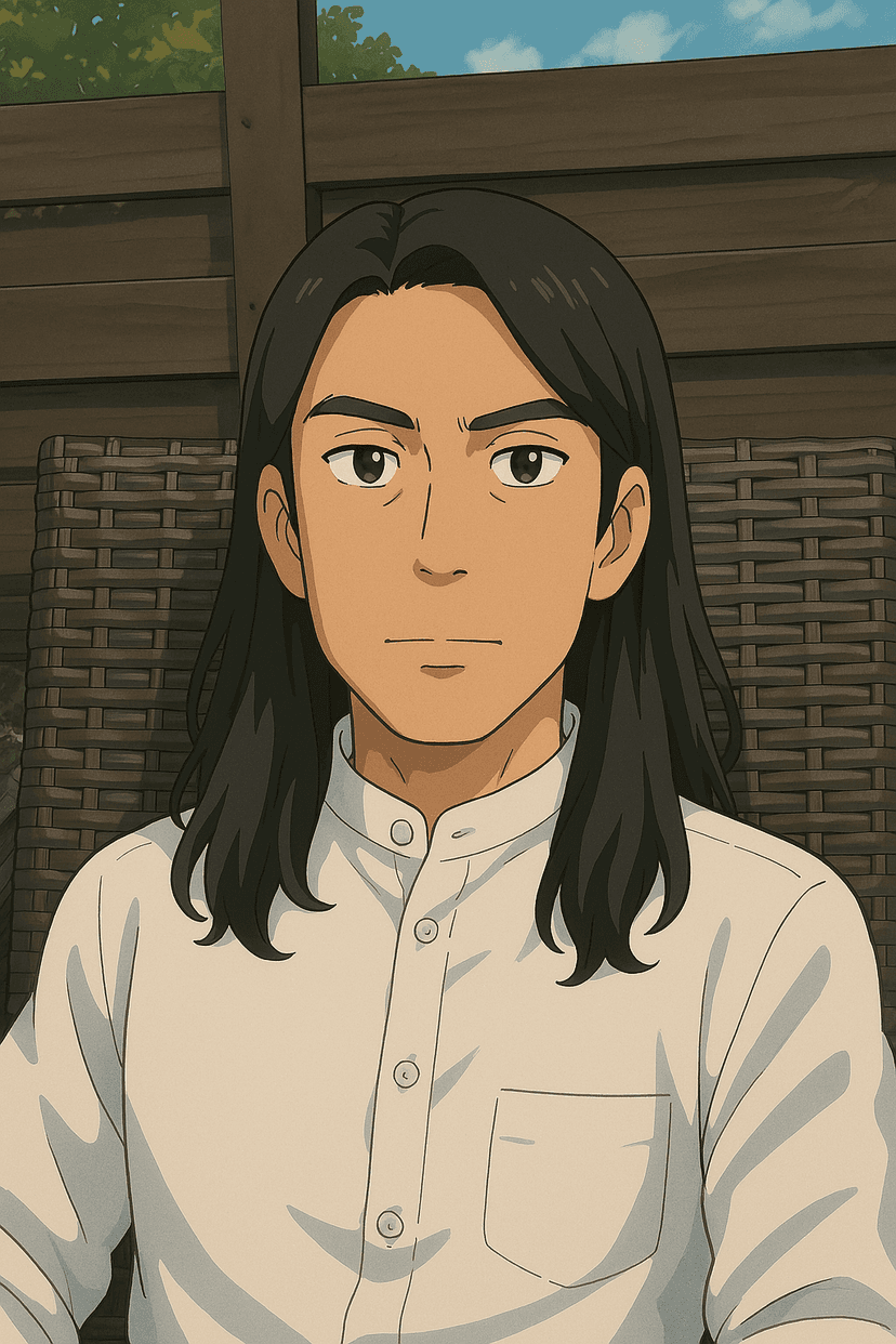Portrait of John Lee in Studio Ghibli style